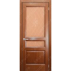Межкомнатная дверь шпон Готика орех со стеклом