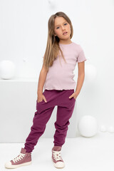 брюки  для девочки  КР 400588/насыщенная клюква