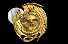 Силиконовый молд Череп с драконом