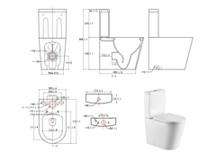 Унитаз-компакт напольный безободковый с бачком AQUATEK ОБЕРОН 600*380*810 мм, смыв ТОРНАДО, горизонтальный выпуск, тонкое сиденье с механизмом плавного закрывания, крепеж