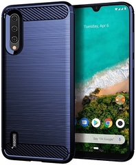 Чехол для Xiaomi Mi A3 (CC9E) цвет Blue (синий), серия Carbon от Caseport