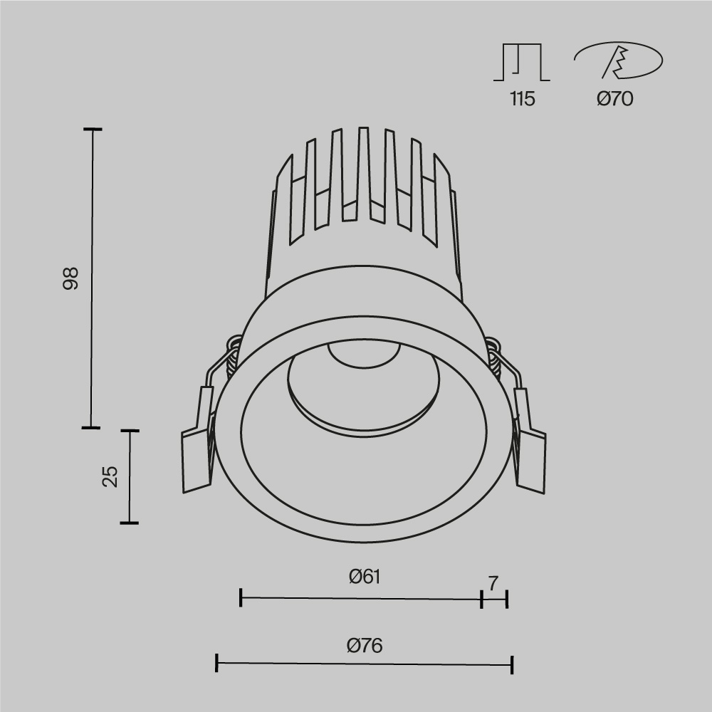 Встраиваемый светильник Maytoni Technical Downlight Dip DL117-15W-3K-W