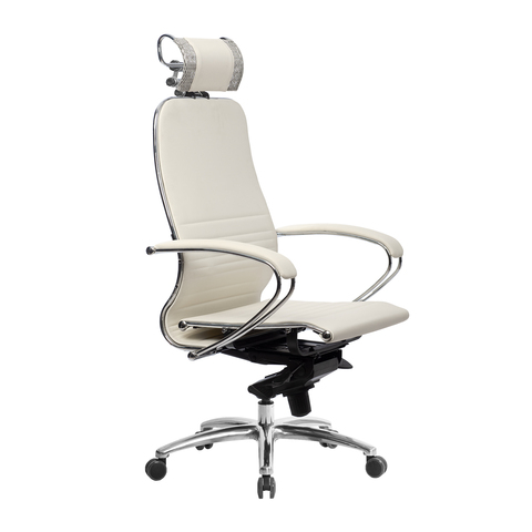 Компьютерное кресло SAMURAI K-2  (SAMURAI K-2 Белый Лебедь (с подг)) - Кожа NewLeather - Белый Лебедь