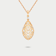 Подвеска из желтого золота 585 пробы с фианитами для женщин (арт. 004193-4102)