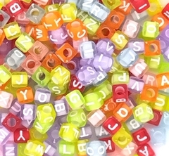 Бусины буквы, р. 5 мм, 50 гр