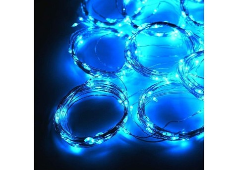 Гирлянда Штора на проволоке Капля росы 3 х 1 м 200 LED белый, теплый, синий, мультик