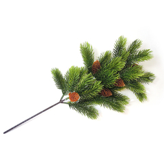 Еловая ветка с шишками искусственная, декор зимний, рождественский, 2 ветки, 47 см.