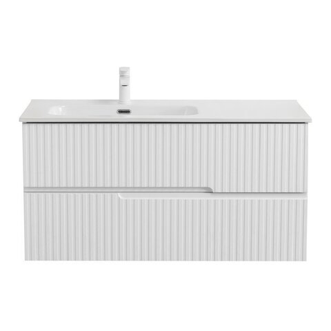 Cezares DUET-N-1200-2C-SO-BL-L DUET-N База под раковину подвесная с двумя выкатными ящиками, левосторонняя, Bianco Lucido, 1200x457x500, DUET-N-1200-2C-SO-BL-L