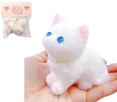 Антистресс Сквиш Кошечка Белая Объемная + Пампоны