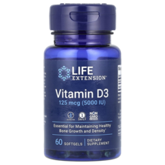 Life Extension Vitamin D3 5000 IU (125mcg) 60 Softgels , Витамин Д3