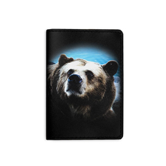 Обложка на паспорт "Взгляд медведя", черная