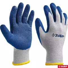 ЗУБР ЗАХВАТ, S-M, х/б перчатки с текстурированным нитриловым обливом, повышенная износостойкость, 13 класс, Профессионал (11457-S)