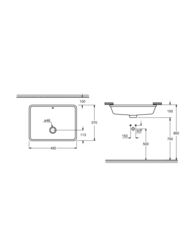Раковина встраиваемая снизу Grohe cube ceramic 50 с переливом  3948000H