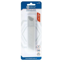 Лезвия сменные КОБАЛЬТ для ножей 25 мм, сегментированные, 7 сегментов, сталь У8 (5 шт.) (242-052)