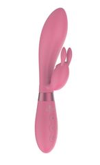 Розовый вибратор-кролик Indeep Theona - 21,5 см. - 
