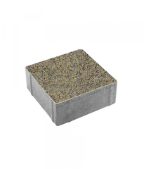 Гранитная тротуарная плитка КВАДРАТ - Б.2.К.6 Гранит Желтый с черным