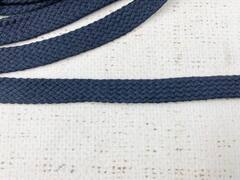 Шнур плоский х/б, ш. 10 мм, турецкое плетение, тёмно-синий