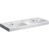Двойная раковина Geberit Smyle Square: B=120см, T=48см, Отверстие под смеситель=По центру, Перелив=На виду, Белый