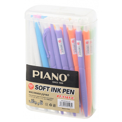 
          Ручка шариковая, масляная, автоматическая, Piano, синие чернила, серия "Swiss", с боковым отжимом, 60 шт