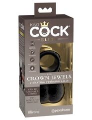 Черная вибронасадка King Cock Ellite The Crown Jewels - 