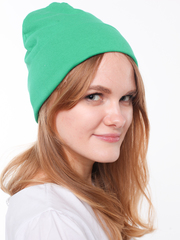 Зеленая хлопковая шапочка бини