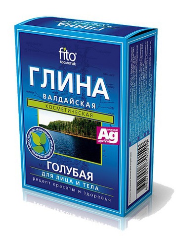 Глина сухая голубая Валдайская 100 г.ФИТОкосметик