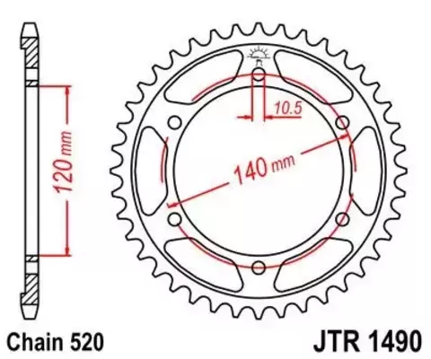 Звезда ведомая JTR1490 45