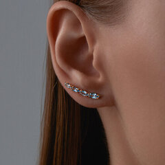 51-320-02451-1 - Серьги-зажимы (эльфы) из золота 585 пробы с топазами