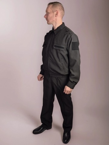 Костюм офисный для военнослужащих длинный рукав (чёрный, габардин)