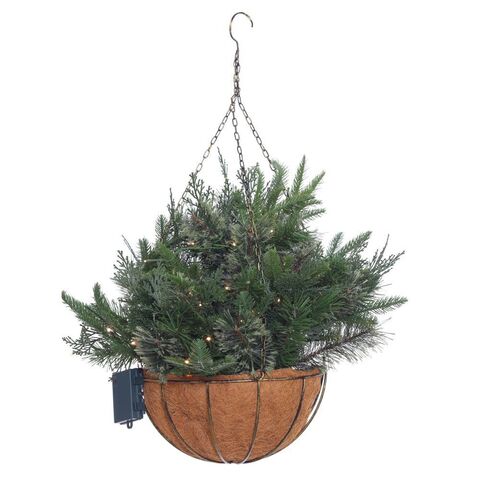 Кашпо хвойное с подсветкой, 50 LEDламп, 173ветки (3хАА н/п), L60 W36 H73 см