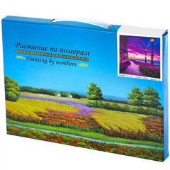 
          Картина по номерам Alingar, 30х40 см, 20 цветов, с акриловыми красками, холст на подрамнике, "Фонари на закате"