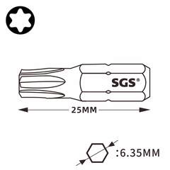 Бита T 9H х25мм TORX TR (с отверстием) S2 1шт SGS 6325-TT9