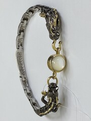 Драконы (браслет из серебра)