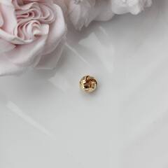 Бусина спейсер, 7,8 мм, позолота, П621