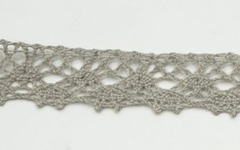 Кружево хлопковое/Тесьма вязаная, ш. 2 см, 20.01.015, св.серый