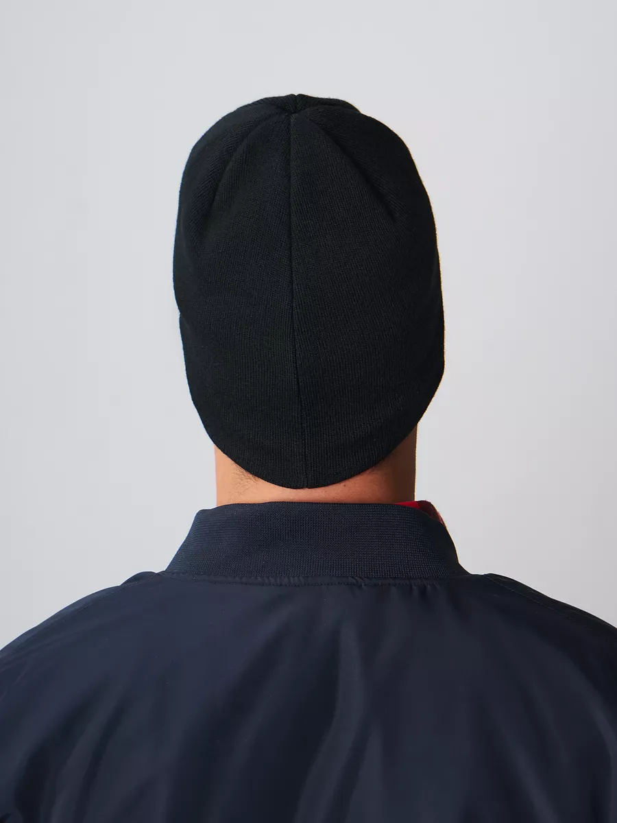 Шапка зимняя на флисе бини вязаная осень