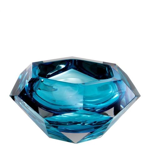 Чаша декоративная Las Hayas, голубое хрустальное стекло