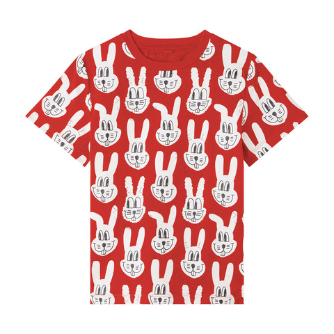 Футболка Stella McCartney Kids Rabbits Red