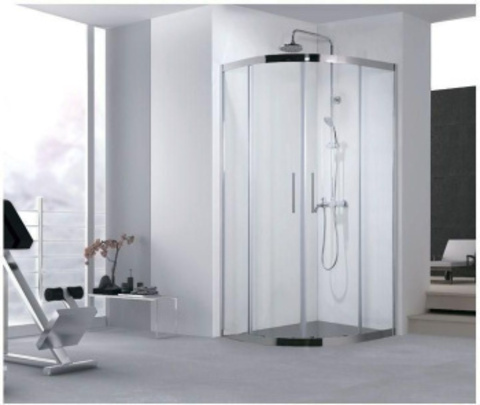 Aquanet 202312 Компл.2 - NPE2142 Душевая шторка DELTA ( 900 х 900 х2000 ) нержавеющая сталь стекло прозр 8 мм(R550) (202312)