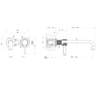 Gessi 58089#727 Gessi INCISO Встраиваемый смеситель для раковины с изливом 264-234мм (внешние части), цвет: brushed brass pvd