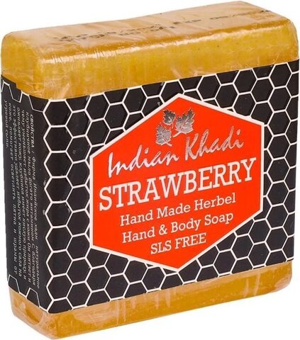 Мыло с Клубникой / Indian Khadi / 100 г Soap Strawberry