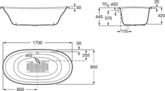 ВАННА ЧУГУННАЯ ROCA NEWCAST 170x85