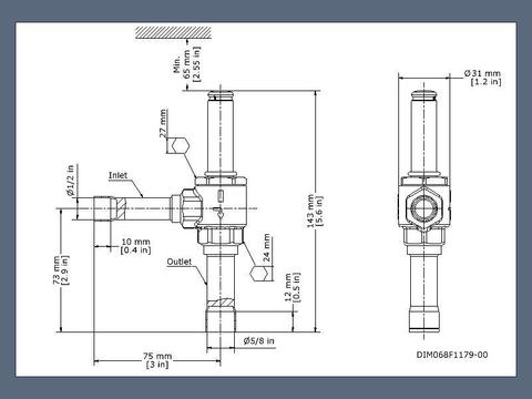 Клапан расширительный электроприводный AKV 10-7 Danfoss 068F1179