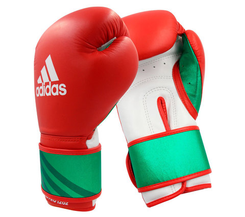 Перчатки боксёрские Adidas Speed Pro красно-бело-зелёные