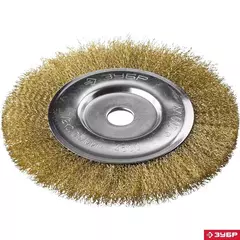 ЗУБР 200 х 22 мм, витая латунированная, проволока 0.3 мм, щетка дисковая для УШМ, Профессионал (35187-175)