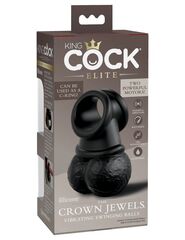 Черная вибронасадка King Cock Ellite The Crown Jewels - 