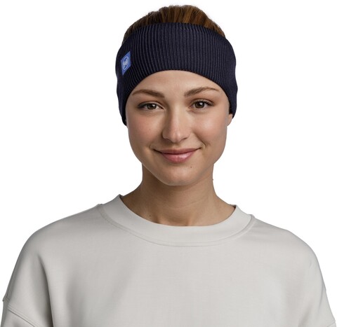 Картинка повязка Buff Headband Crossknit Night Blue - 3