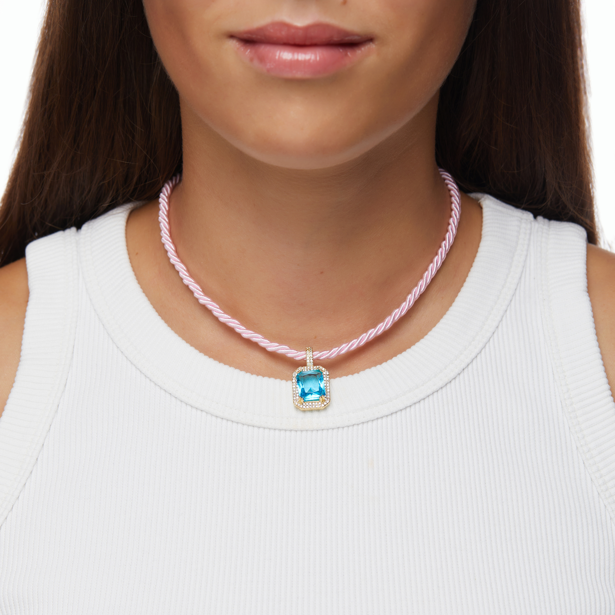 Колье Mila Pink and Blue Necklace купить онлайн по цене 6480 ₽ | Интернет- магазин VIVA LA VIKA