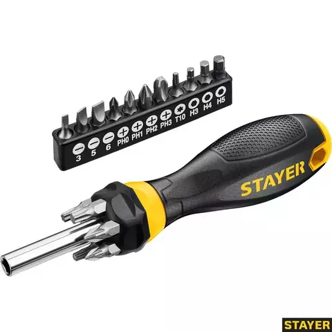 STAYER Hercules-B18, 18 предм., отвертка-битодержатель с насадками (2545-H5)