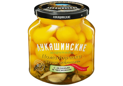 Помидорчики черри маринованные "Лукашинские" желтые, 340г